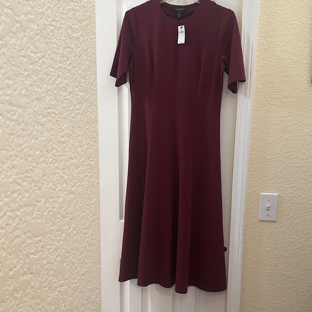 Banana Republic Deep Wine Crewneck Dress